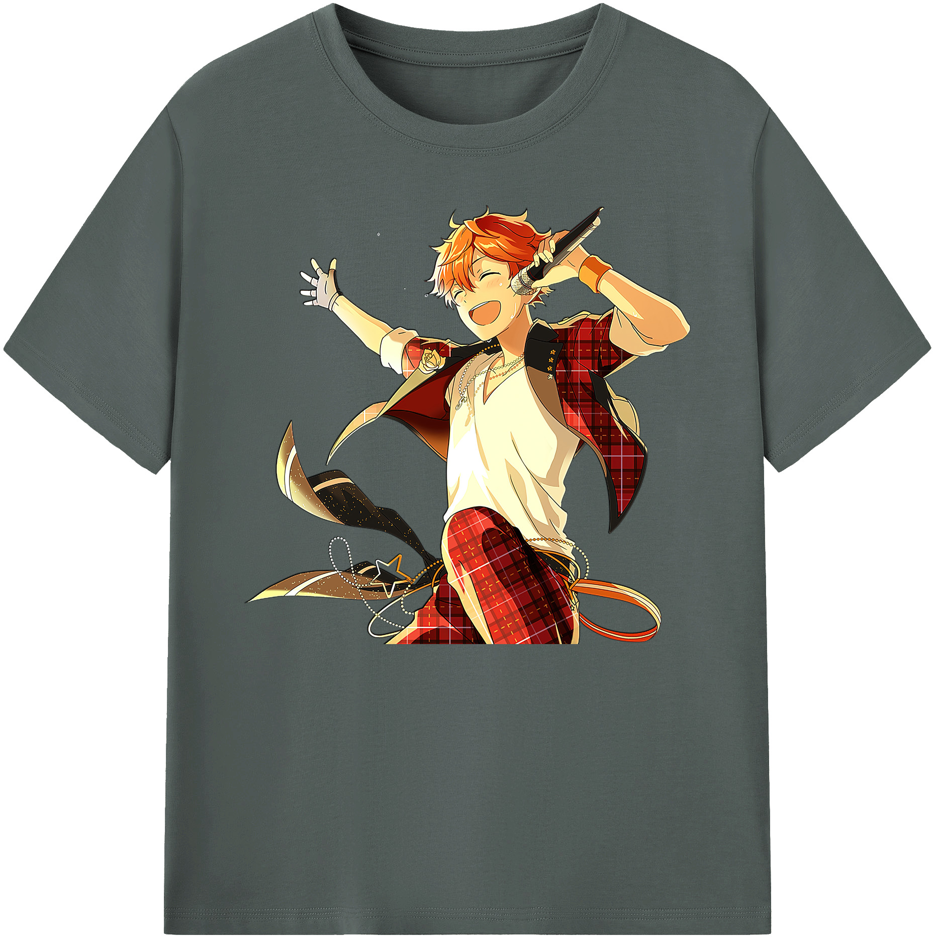 （画像用） あんさんぶるスターズ! Ensemble Stars 綿100％ メンズ半袖Tシャツ｜肌触りやわらか＆通気性